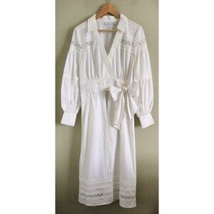 NWOT 7th Avenue New York And Co Wraparound Stylish Dress White Size small